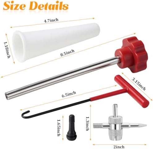 13PCS Tire Valve Stem Tool Kit Replacement Installation Set Red - Image 2
