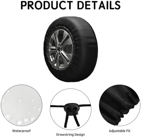 American Flag Spare Tire Cover Bigfoot Hiking Wheel Covers 14 Inch - Image 4