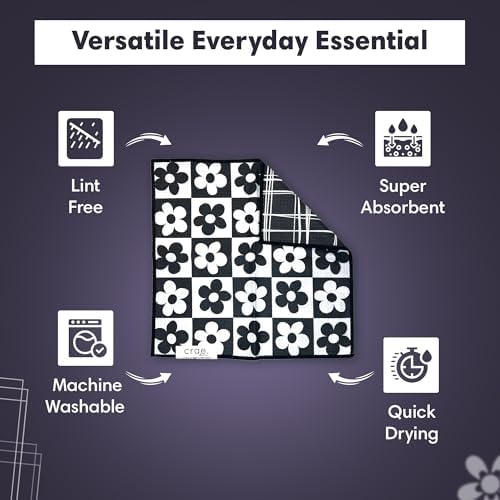 crae. Reversible Microfiber Washcloths, 12x12 in, 8 Pack - Image 3
