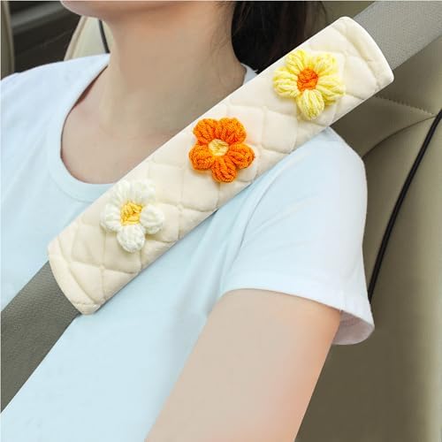 Amooca 2-Pack Braid Pattern Seat Belt Covers Shoulder Pads by Amooca
