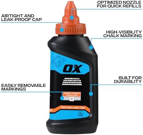 OX Orange Chalk Line Powder 8oz - Image 2