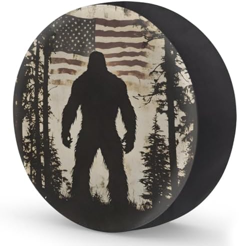 Spare Tire Cover for RV Trailer, American Flag Bigfoot Waterproof Sun Leather - Image 2