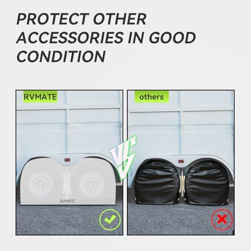 RVMATE RV Tire Covers, Dual Axle Wheel Cover, 2 Pack, Fit 27"-30" Dia. Tire - Image 6