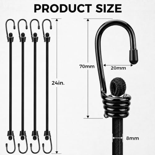4-Piece 24 Inch Bungee Cords - Image 2