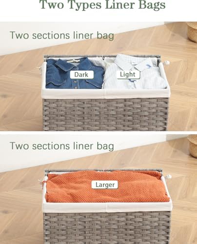 SETVSON Storage Basket with Lid Wicker Baskets - Image 6