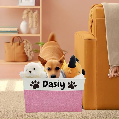 Large Personalized Dog Toy Basket Custom Dog Toy Box Foldable Dog Gift - Image 3