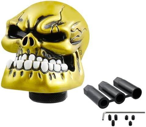 Skull Shift Knob Cars Truck Gear Shifter Stick Handle SUV Gold by Bashineng