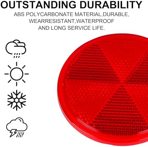 10 Pack 3 Inch Red Self Adhesive Round Reflectors, Road Stick-on - Image 4