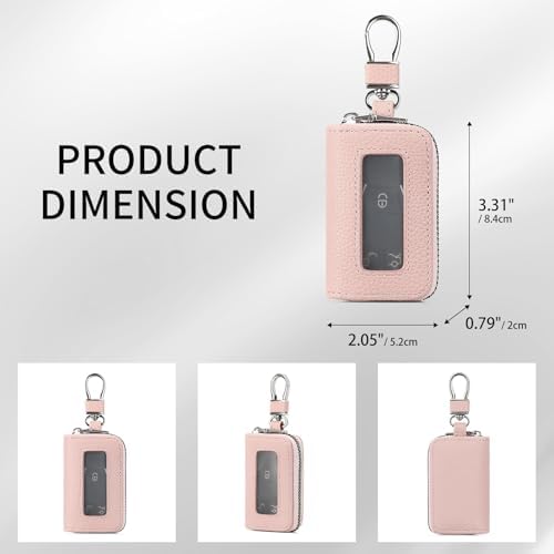 SENDEFN Universal Car Key Fob Case Leather Smart Remote Keychain Protector - Image 3