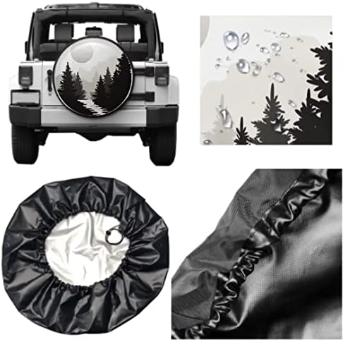 Abstract Moon Spare Tire Cover Mountain Tree Waterproof Dust-Proof 14 Inch - Image 5