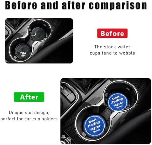 2 PCS Bling Car Cup Coaster, 2.75 Inch Anti-Slip Cup Holder Insert Coasters - Image 5