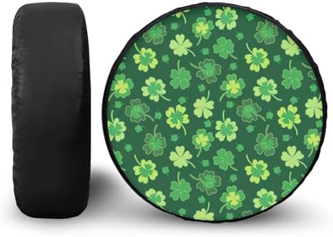 Clovers Spare Tire Cover PU Leather, Weatherproof Universal Wheel Protectors by YGFLPPV