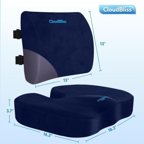 CloudBliss Ergonomic Seat Cushion & Lumbar Support Pillow Set - Image 3