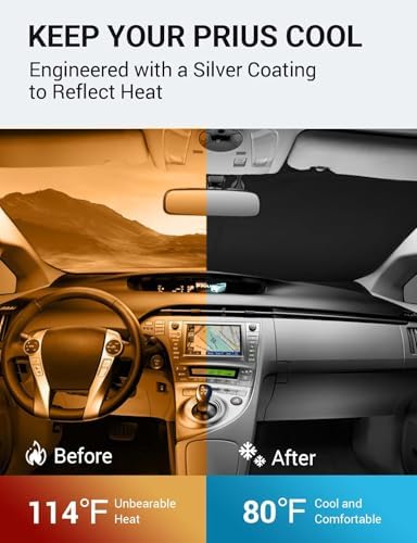 Proadsy Custom Fit 2010-2015 Toyota Prius Windshield Sun Shade, Blocks Heat - Image 3