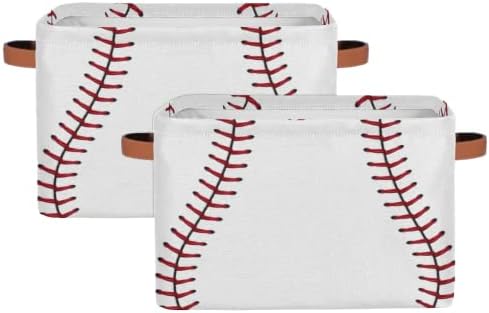Pardick 2Pack Sports Baseball Print Large Collapsible Storage Bins, Sports by GzLeyigouHomeKitchen