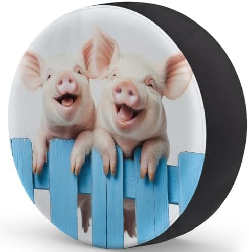 Spare Tire Cover for RV Trailer, Cute Animal Pig Waterproof Sun Leather Wheel - Image 2