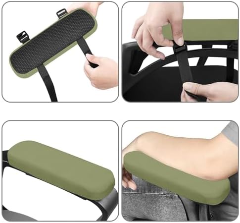 MOSISO Chair Armrest Pads, Home/Office Chair Arm Rest Covers, Olive Green - Image 3
