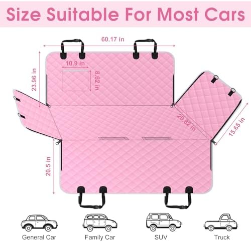 Waterproof Dog Car Seat Cover for Back Seat, Pet Hammock- L - Image 2