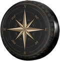 Compass Rose Black Spare Tire Cover Dust-Proof Wheel Tire Cover Fit Trailer by Foruidea