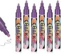 6PCS Light Purple Jumbo Liquid Chalk Markers Erasable 6mm Reversible Tip by Unknown