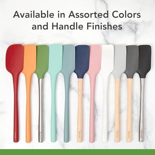 Tovolo Jar Spatula Silicone Long Stainless Steel Handle Scraper Spatula White - Image 6