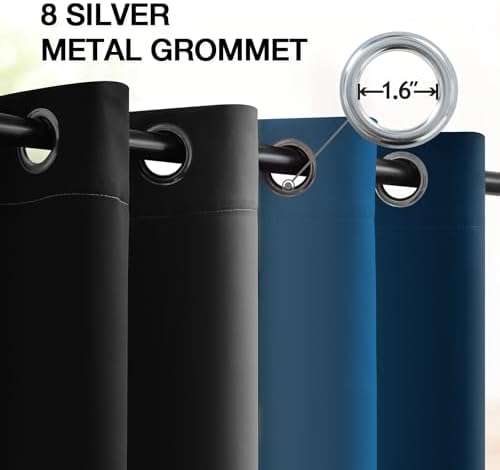 SimpleHome Ombre Blue and Black Room Darkening Curtains 84 inches Length - Image 4