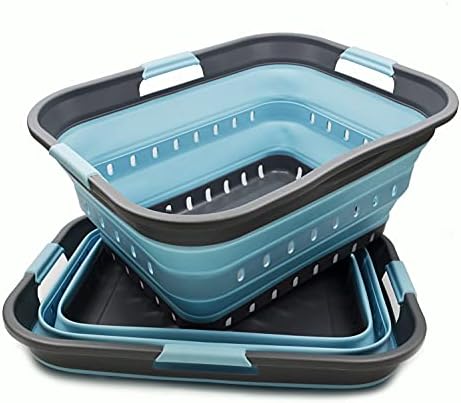 SAMMART 42L Collapsible Plastic Laundry Basket by SAMMART