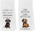 Funny Dachshund Dish Towels Set by Geqtt