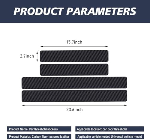 Car Door Sill Protector, 4D Carbon Fiber Flexible Flame Retardant PVC Rubber - Image 2