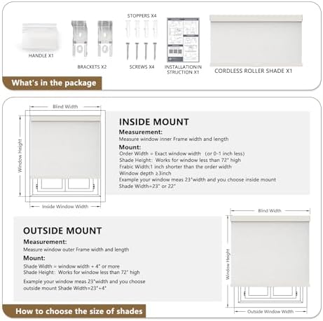 AOSKY Cordless Blackout Roller Shades - Image 6