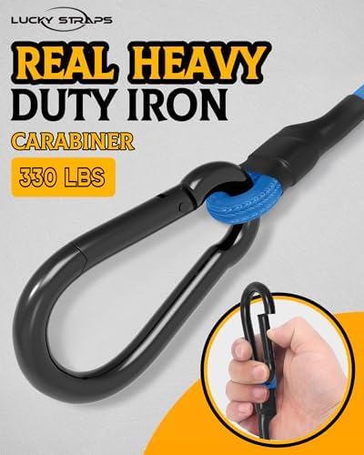 8 Pack 12" Carabiner Bungee Cords Heavy Duty Outdoor, 190 Lb Break Strength - Image 3