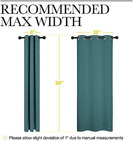 NICETOWN Patio Glass Door Panels, 1 Pair, 42 x 90-inch, Sea Teal - Image 6