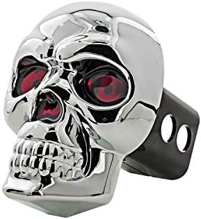 Bully CR-018 Chrome ABS Plastic Universal Fit Truck Skull LED Brake Light Hitch by Bully