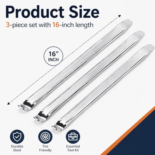 Fasmov 16" Tire Iron Spoons, Heavy Duty Changing Tool, Repair Removal Kit - Image 2