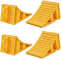 Wheel Chocks for Trailers, 4 Pack Hard Plastic RV Wheel Chocks by KOMOKERU