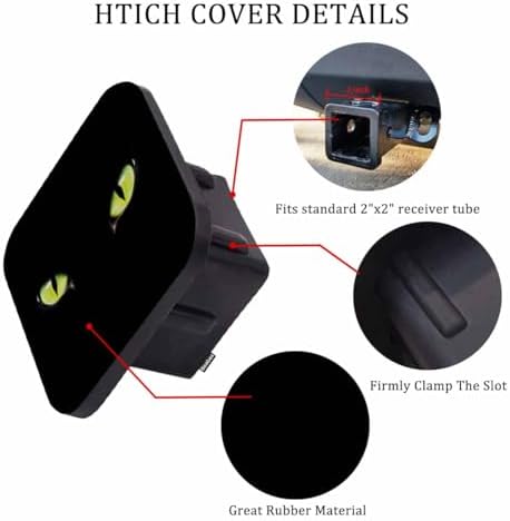 Hitch Receiver Cover Cat Eye, Rubber Trailer Hitch Cover Towing Hitch Cover - Image 3
