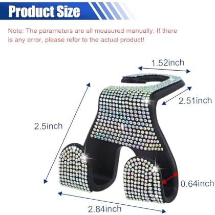 2PCS Car Seat Headrest Hooks, Shiny Crystal Hanger Holder, Backseat Hanger - Image 2