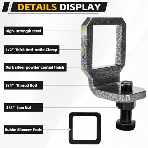 2.5" Anti Rattle Hitch Clamp, Heavy Duty Steel Stabilizer & Tightener - Image 3