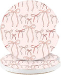 Cute Bowknot Car Coasters, Absorbent 2 Pack by Watbro