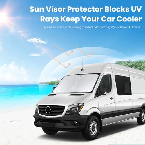 Windshield Sunshade for 2007-2026 Mercedes Benz Sprinter Window Sun Shades - Image 4
