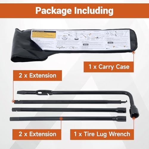 GXYWADY Jack Spare Lug Wrench Tire Tool Kit, 22MM L-Type Wrench - Image 6