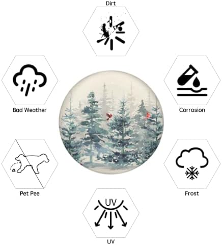 Winter Red Bird Tire Covers 17 Inch Universal Pine Tree Forest Xmas - Image 5