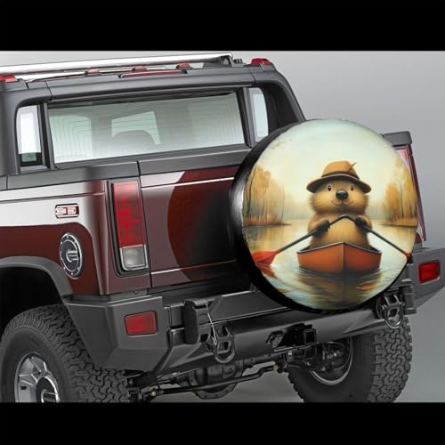 Funny Beaver Universal Spare Tire Cover, 17 Inch, Cute Waterproof Polyester - Image 3