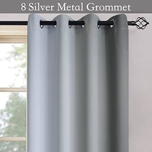 SimpleHome Ombre Grey to Grey White Curtains - Image 5