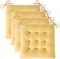 OVOV 4 Pack Chair Cushions for Dining Chairs 15.5"x15.5" Pastel Yellow by OVOV