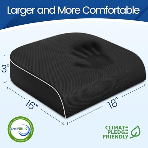 SweetSlubr Memory Foam Seat Cushion, Office Chair Cushion - Image 2