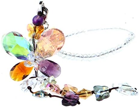 Colorful Crystal Car Charm Rear View Mirror Hanging Suncatcher Prism Decor by HDHYALINEDORA