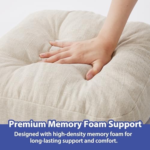 IASEAHK Memory Foam Dining Chair Cushions, 16.5"x16.5"x3.5" - Image 4