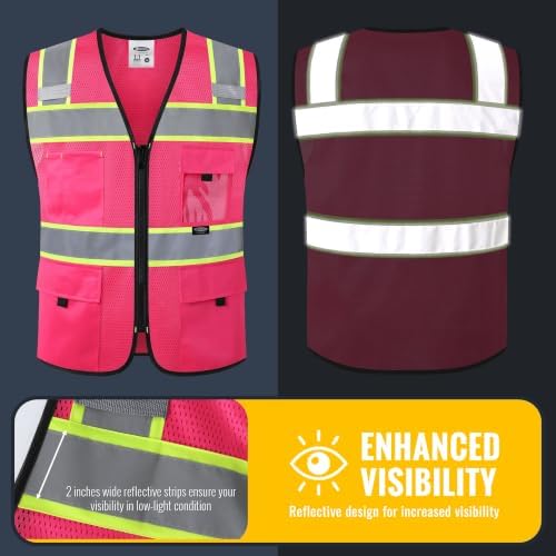 JKSafety Safety Vest for Men Women Hi Vis Relfective Vest - Image 3