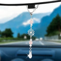 Hovom Flower Car Charm for Rear View Mirror, Cute Crystal Rearview Mirror by Hovom